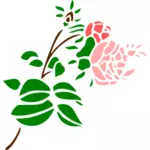 وردة وردية منمقة