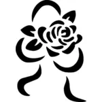 Sylwetka stylizowane wektor Róża