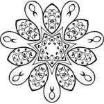 Afbeeldingen van geometrische bloem pictogram