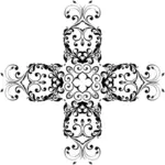 Decorated cross outline vector image
