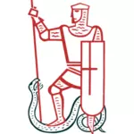 Gestileerde ridder symbool