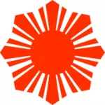 フィリピンの旗太陽のシンボル赤いシルエット ベクトル描画