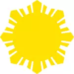 Phillippine vlajky slunce symbolem žluté silueta Vektor Klipart