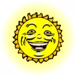 Keltainen hymyilevä aurinko