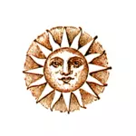 Imagen vectorial de sol vintage