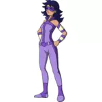 Chica de superhéroe en púrpura