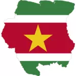 Mapa e bandeira do Suriname