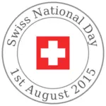 Bilden av schweiziska nationaldagen runda tecken