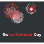 Schweizer Nationalfeiertag Feuerwerk Zeichen Vektor-ClipArt