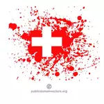 Schweizer Flagge Tinte Splatters Grafiken