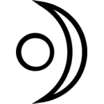 Векторная графика Луны и точка Древний священный символ