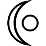 초승달 모양 및 원형 상징의 그림