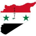Сирия карта флаг с Palmyra векторное изображение