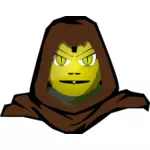 Vector drawing of hooded monster character