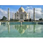 ताज महल जल चित्रण में प्रतिबिंब के साथ