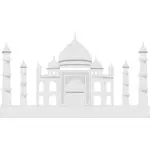 Vector drawing of Taj Mahal in grascale