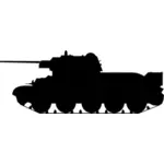 Tangki T-34 silhouaette vektor klip seni