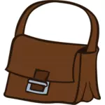 Brown handbag line art vector image