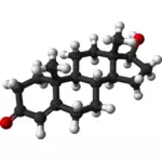 Testosteroni molekyyli 3d
