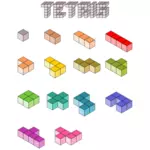 3D Tetris blokları illüstrasyon vektör