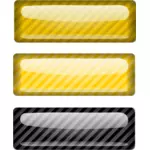 Three stripped black and yellow rectangles vector image