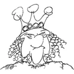 Sulky rei procura enfrentar com ilustração vetorial de coroa