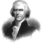 Illustration vectorielle de Thomas Jefferson portrait