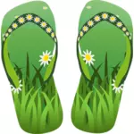 Zielone klapki obuwie