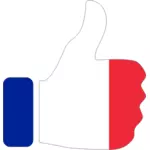 Peukut ylös Ranskan lipulla
