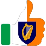 Thumbs up and Irish coat of arms