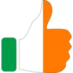 Pulgares para arriba con el movimiento irlandés