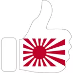 Pulgares para arriba con el símbolo Japon