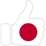 手の承認を得て日本の国旗