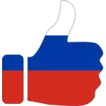 Kciuk w górę z rosyjski kolory