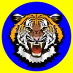 Tygr blue na žlutém štítku vektorový obrázek