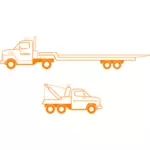 Dessin vectoriel de camions remorque