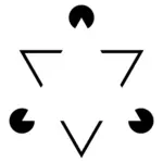 Clipart vectoriels célèbre d'illusion d'optique avec trois figures de pacman