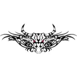 Vector illustration of tribal bull tattoo