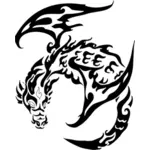 Immagine di vettore del tatuaggio tribale del drago