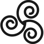 Thick line Triskelion drawing