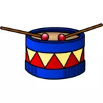 Clipart vectorial de tambor rojo y azul
