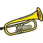 Galben trompeta linie arta vector illustration