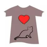 Tričko kočka a srdcem
