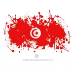 Tunesische vlag met inkt spetter