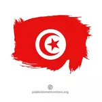 Målade flagga Tunisien