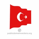 Agitant le drapeau turc vector