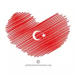 Turecká vlajka ve tvaru srdce