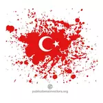 Türkische Flagge Tinte splatter