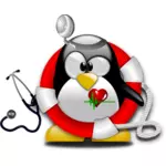 Tux urgenţă paramedic vector illustration
