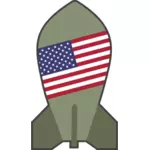 Ilustración vectorial de la hipotética bomba nuclear estadounidense